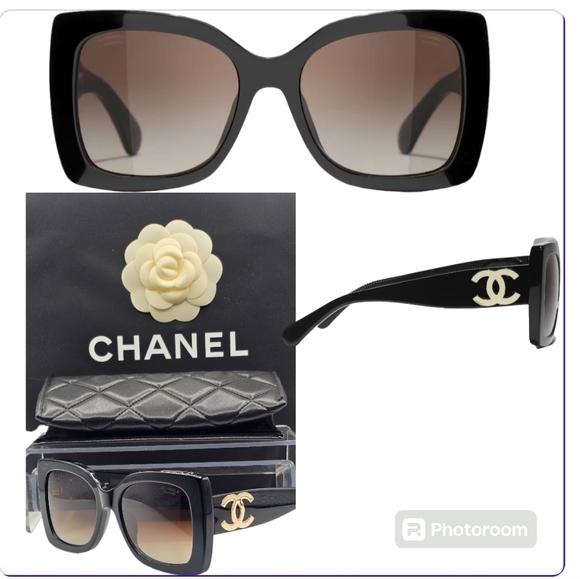 Chanel Polarized Square Sunglasses Black (5494 c.622/S9) - Picture 1 of 12